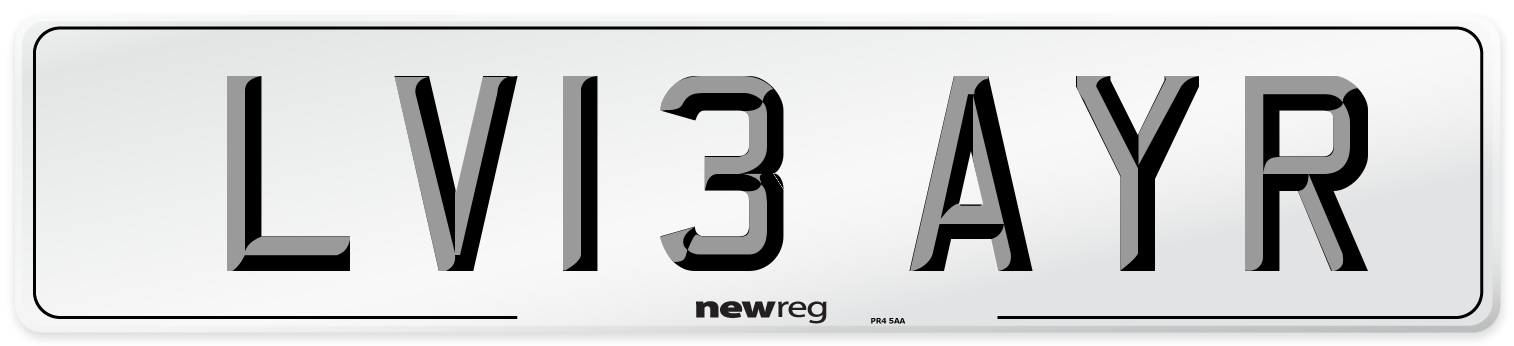 LV13 AYR Number Plate from New Reg